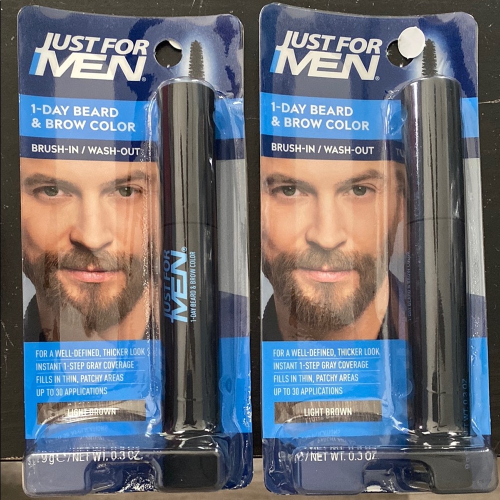 1-Day Beard & Brow Color - Light Brown, set of 2
